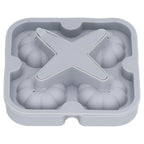 Pumpkin Ice Ball Mold 3D Pumpkin Shape Food Grade Silicone 4 Cells Easy Release Whiskey Ice Mold for Coffee Tea Cocktail Gray