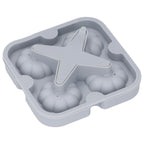 Pumpkin Ice Ball Mold 3D Pumpkin Shape Food Grade Silicone 4 Cells Easy Release Whiskey Ice Mold for Coffee Tea Cocktail Gray