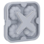 Pumpkin Ice Ball Mold 3D Pumpkin Shape Food Grade Silicone 4 Cells Easy Release Whiskey Ice Mold for Coffee Tea Cocktail Gray