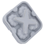 Pumpkin Ice Ball Mold 3D Pumpkin Shape Food Grade Silicone 4 Cells Easy Release Whiskey Ice Mold for Coffee Tea Cocktail Gray