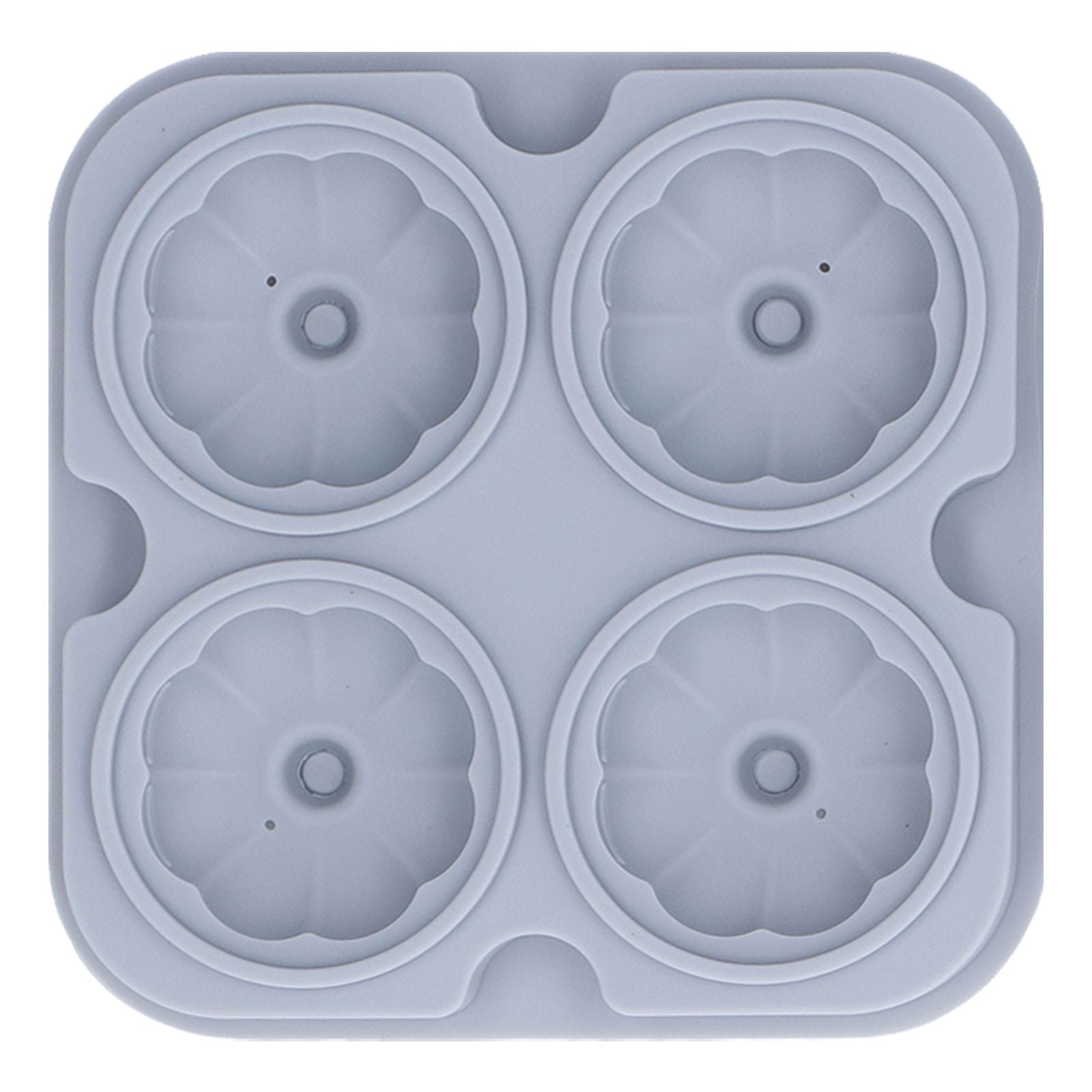 Pumpkin Ice Ball Mold 3D Pumpkin Shape Food Grade Silicone 4 Cells Easy Release Whiskey Ice Mold for Coffee Tea Cocktail Gray