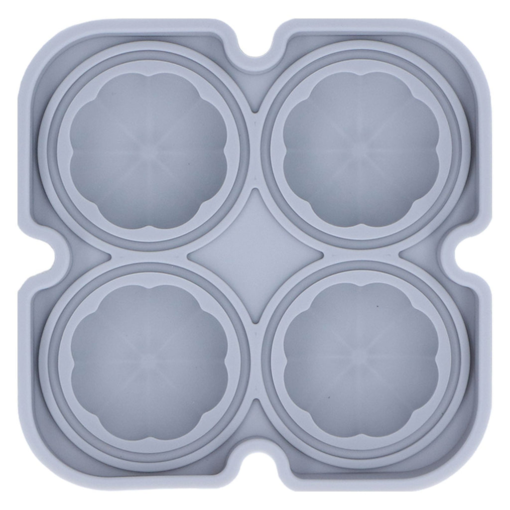 Pumpkin Ice Ball Mold 3D Pumpkin Shape Food Grade Silicone 4 Cells Easy Release Whiskey Ice Mold for Coffee Tea Cocktail Gray