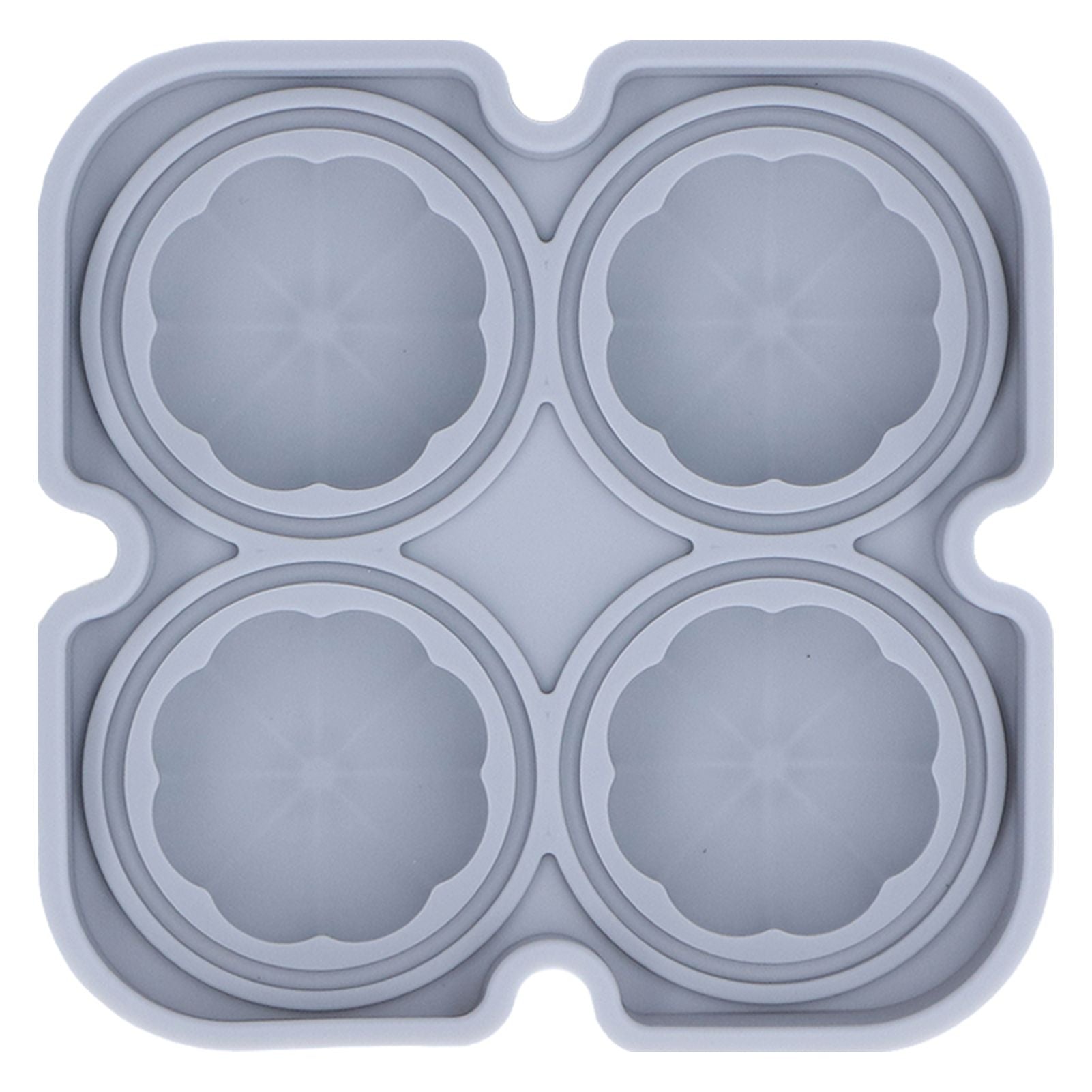 Pumpkin Ice Ball Mold 3D Pumpkin Shape Food Grade Silicone 4 Cells Easy Release Whiskey Ice Mold for Coffee Tea Cocktail Gray