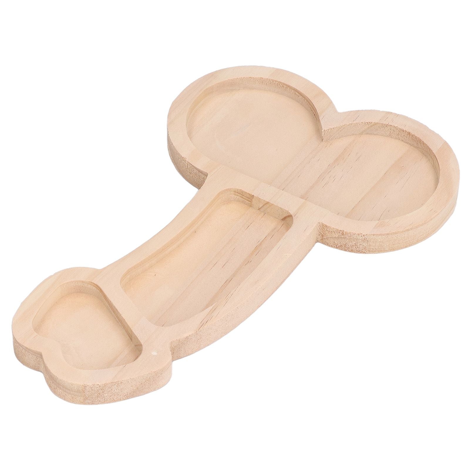 Novelty Aperitif Board 24cm 3 Part BPA Free Cheese Plate Beech Wood Practical Food Platter for Gift Housewarming Party Right