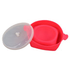 Microwavable Popcorn Bowl with Transparent Lid and Handle Collapsible Silicone Popcorn Maker for Home Rose Red
