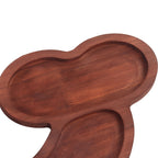 Aperitif Board C Type BPA Free Odorless Easy Cleaning Walnut 3 Large Spaces Cheese Serving Platter for Picnic Plate L