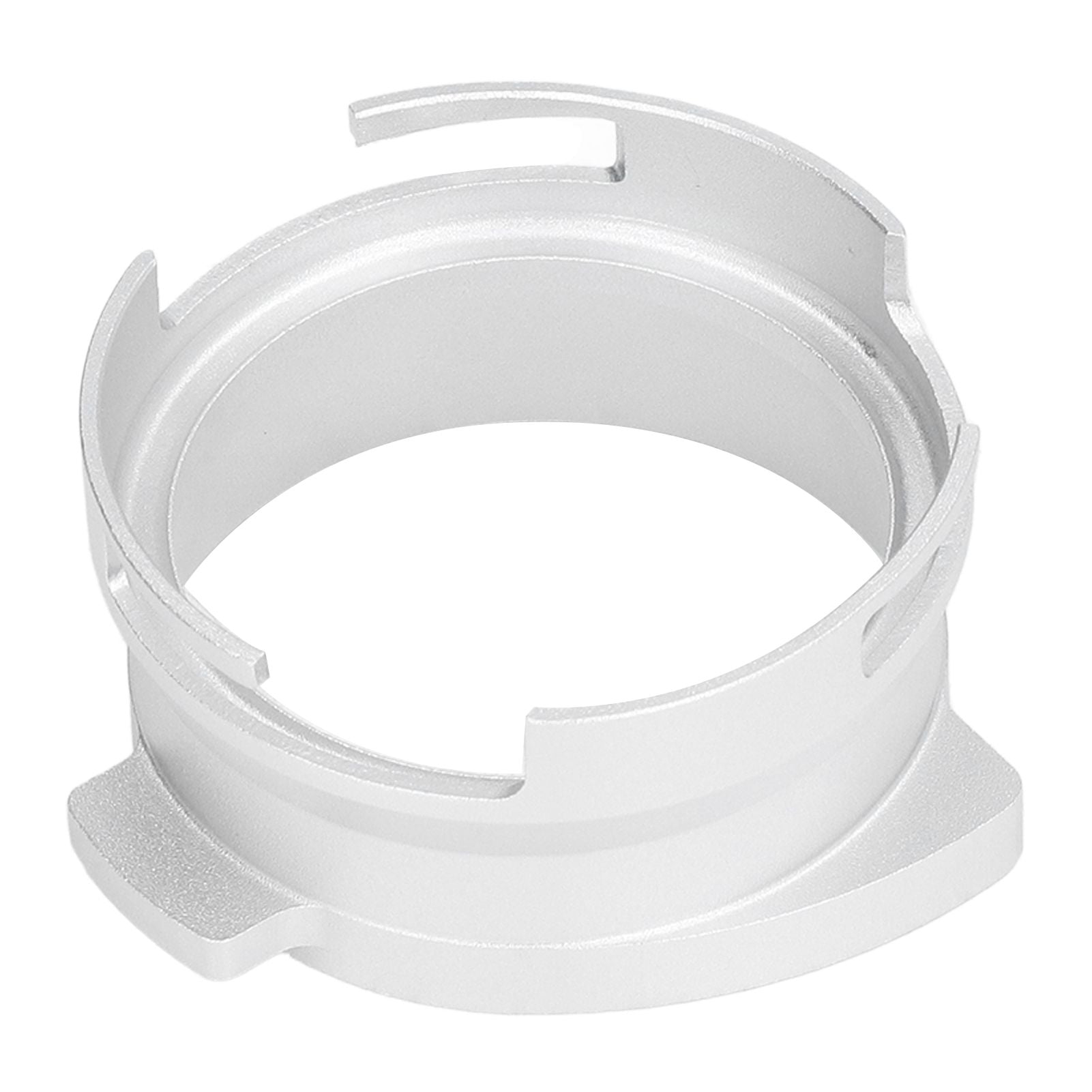 54mm Coffee Portafilter Dosing Funnel Aluminum Alloy Rotatable Dosing Funnel for Coffee Machine Silver