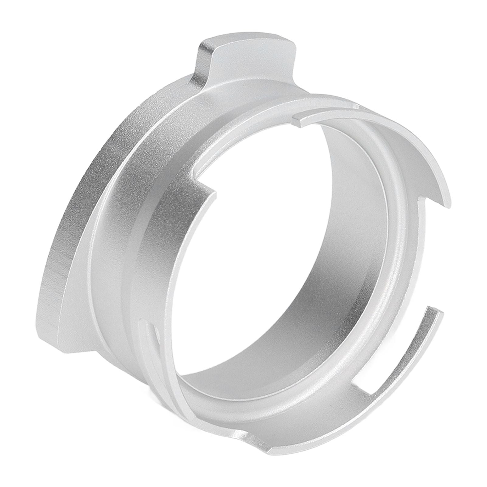 54mm Coffee Portafilter Dosing Funnel Aluminum Alloy Rotatable Dosing Funnel for Coffee Machine Silver
