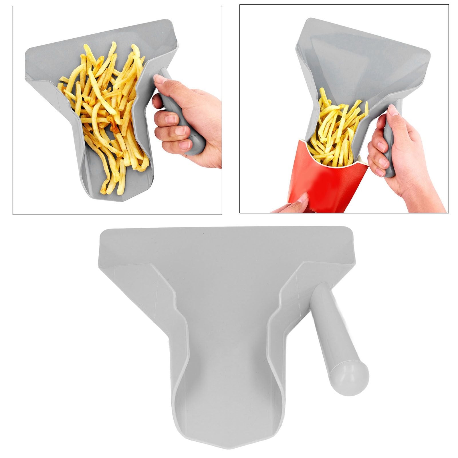 French Fries Shovel Food Grade Household Non Slip Right Handle French Fries Spatula French Fry Bagger Scoop Kitchen Utensils