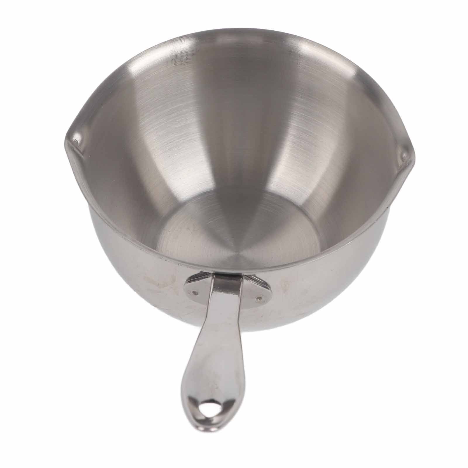 Butter Warmer Pot All in One Flat Induction Bottom Stainless Steel Mini Butter Hot Pot Milk Pot Small Saucepan 300ML