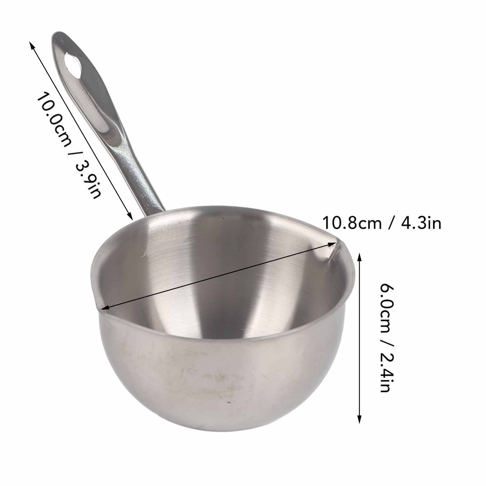 Butter Warmer Pot All in One Flat Induction Bottom Stainless Steel Mini Butter Hot Pot Milk Pot Small Saucepan 300ML