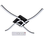 LED Ceiling Light Wavy Shape 3 Color Dimming Wrought Iron Ceiling Fixture with Remote Control Black AC110‑265V