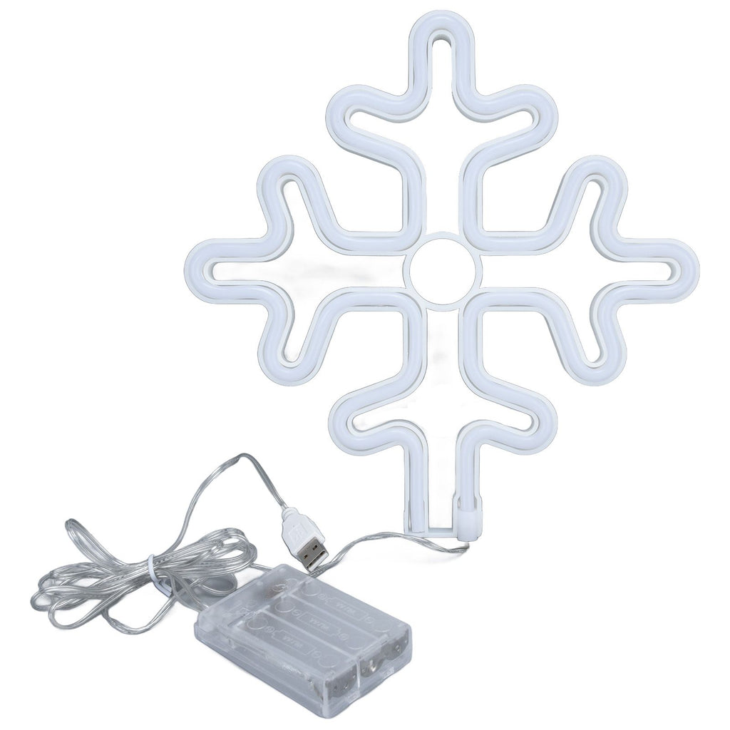 70in Neon Sign Romantic Christmas Snowflake Battery USB Powered LED Neon Light Decoration for Christmas Decoration 5V