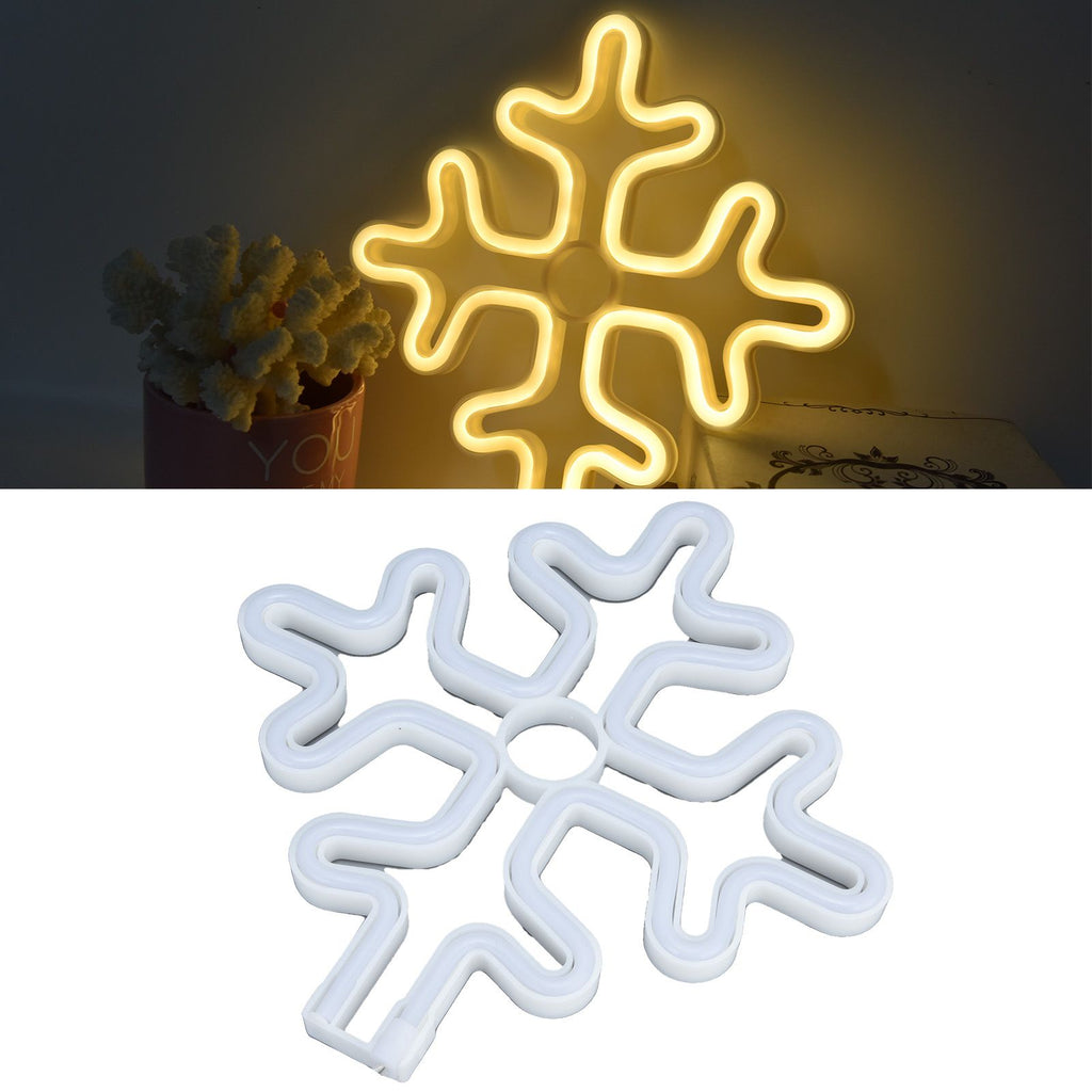 70in Neon Sign Romantic Christmas Snowflake Battery USB Powered LED Neon Light Decoration for Christmas Decoration 5V