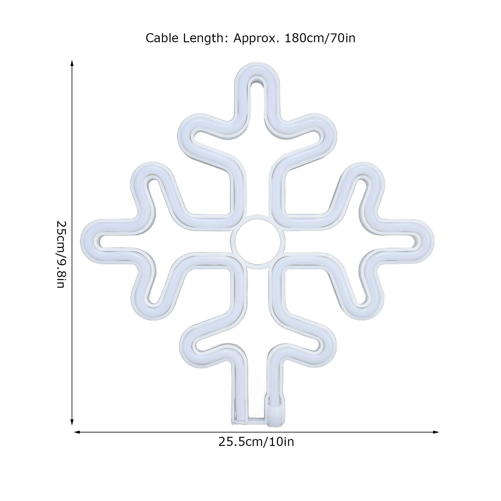 70in Neon Sign Romantic Christmas Snowflake Battery USB Powered LED Neon Light Decoration for Christmas Decoration 5V