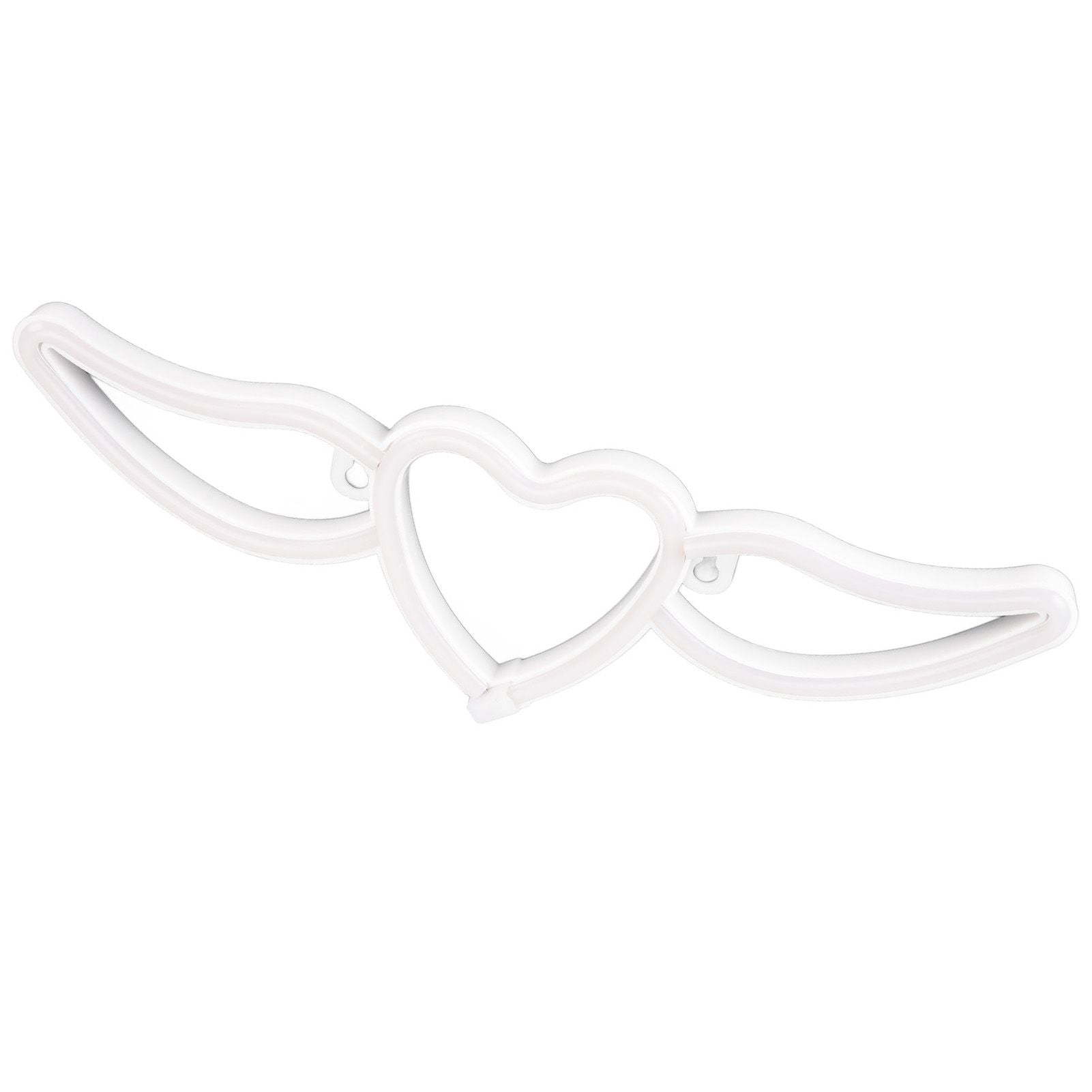 Heart Shaped Neon Light Safe Energy Saving Dual Power Heart Shaped Wings Neon Sign for Valentine's Day Wedding(Warm White Light Pink Light )