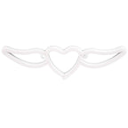 Heart Shaped Neon Light Safe Energy Saving Dual Power Heart Shaped Wings Neon Sign for Valentine's Day Wedding(Purple Light Warm White Light )