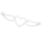 Heart Shaped Neon Light Safe Energy Saving Dual Power Heart Shaped Wings Neon Sign for Valentine's Day Wedding(Purple Light Warm White Light )