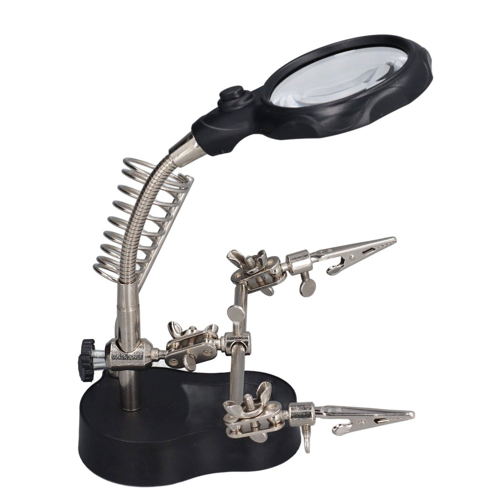 Soldering Station Magnifier Auxiliary Clip Stand Desktop Magnifying Glasses for Small Items Miniatures Projects