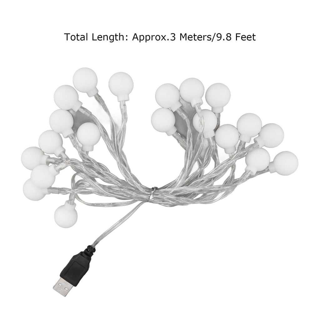 3 M 20LED String Lights LED Globe Outdoor Indoor String Lights for Girls Room Decoration Festive Birthday USB Power Supply