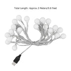 3 M 20LED String Lights LED Globe Outdoor Indoor String Lights for Girls Room Decoration Festive Birthday USB Power Supply