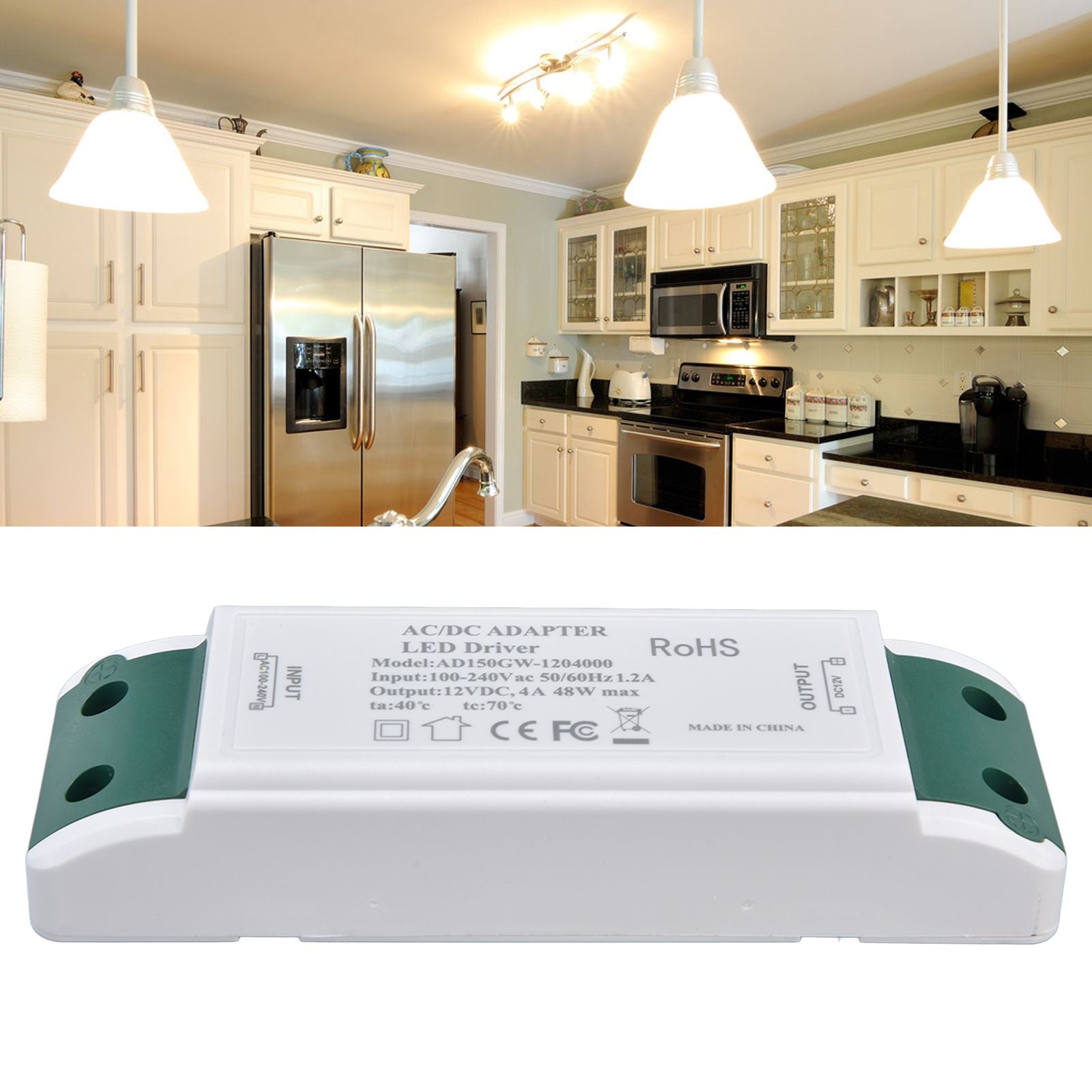 LED Power Driver 12V DC 48W 4A Constant Current Voltage Adapter 12V LED Power Transformer AC100‑240V