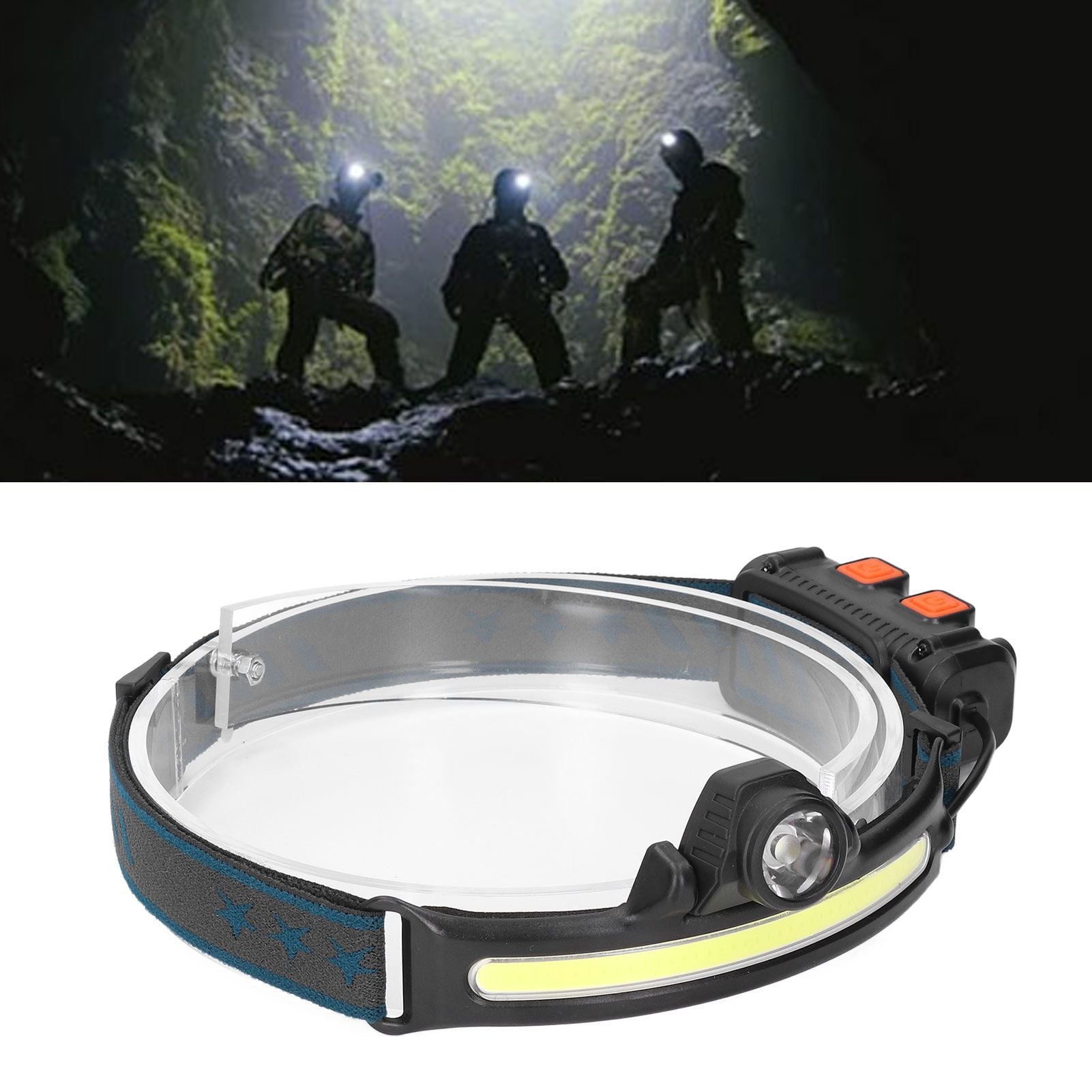 XPG COB Induction Headlamp Type C Rechargeable Outdoor LED Head Torch with Built in Battery