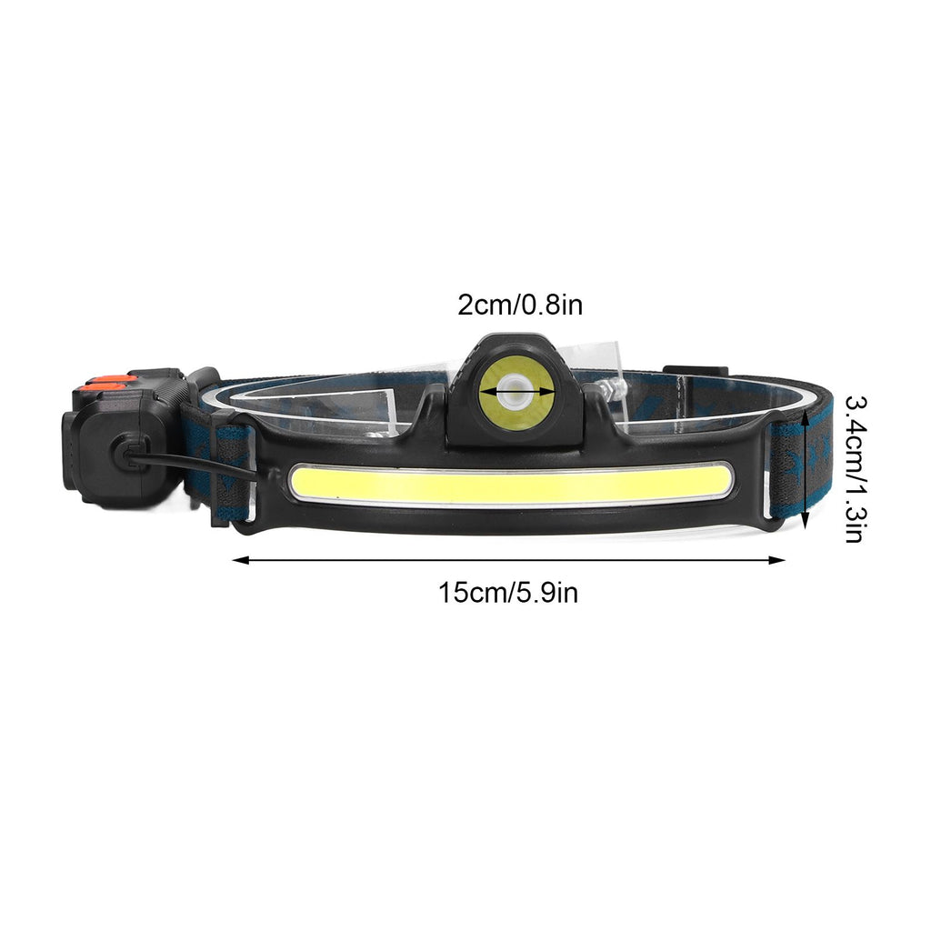XPG COB Induction Headlamp Type C Rechargeable Outdoor LED Head Torch with Built in Battery