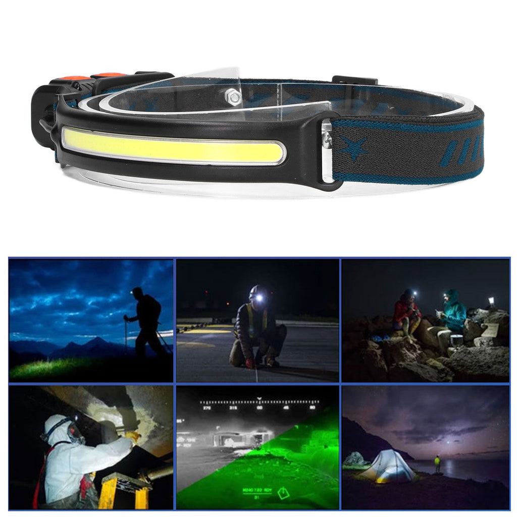 LED Headlight Multifunctional Induction Headlamp 3 Mode COB Outdoor Waterproof Head Flashlight