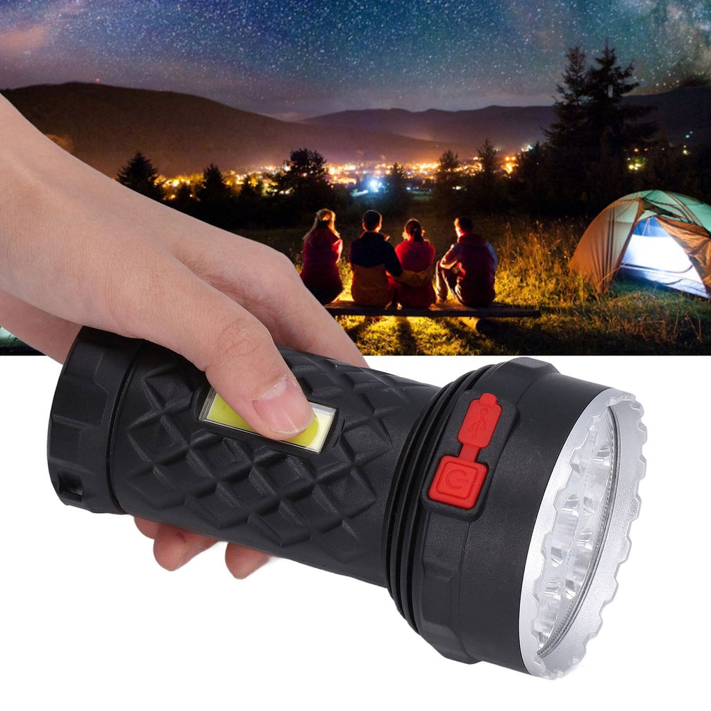 LED Flashlight High Brightness Four Lighting Modes Ergonomic Compact Portable USB Rechargeable Torch