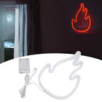 Flame Neon Sign Dual Power Supply Flame Neon Light for Wall Decor Bedroom Gaming Room SetupRed