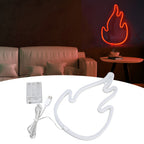 Flame Neon Sign Dual Power Supply Flame Neon Light for Wall Decor Bedroom Gaming Room SetupRed