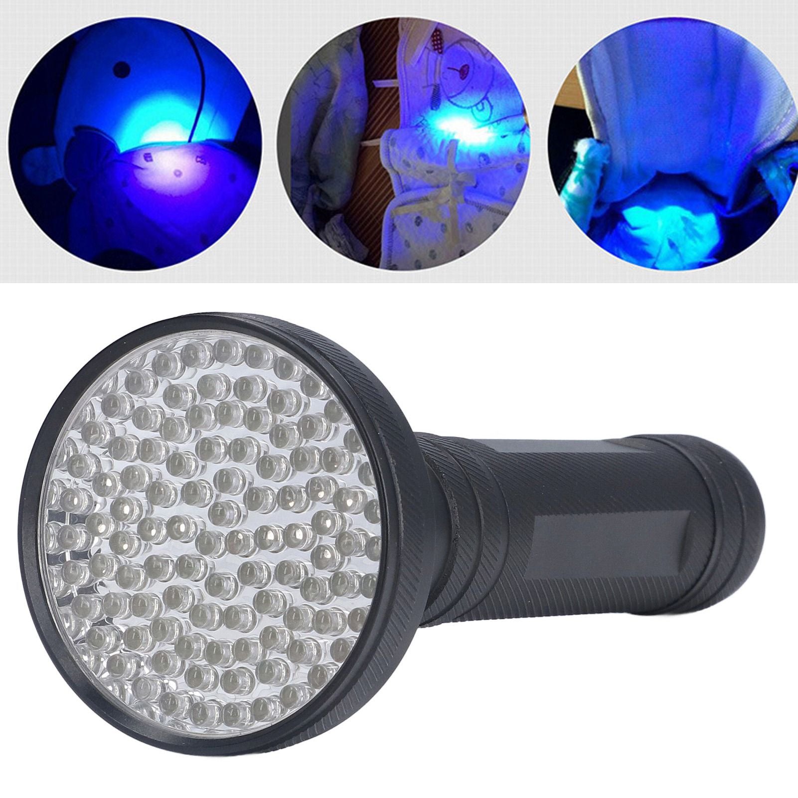 UV Flashlight Waterproof Safe Reliable Black Fluorescent Detection Supplies for Banknote Verification Stain Detection
