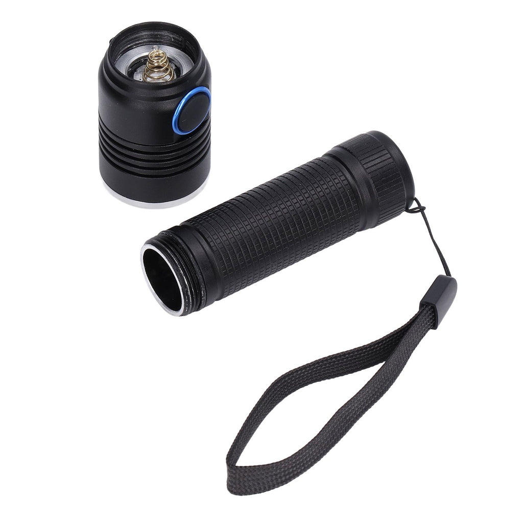 LED Flashlight Telescopic Zoom Protective Function Aluminum Alloy Barrel 2000LM Zoom FlashlightBlack