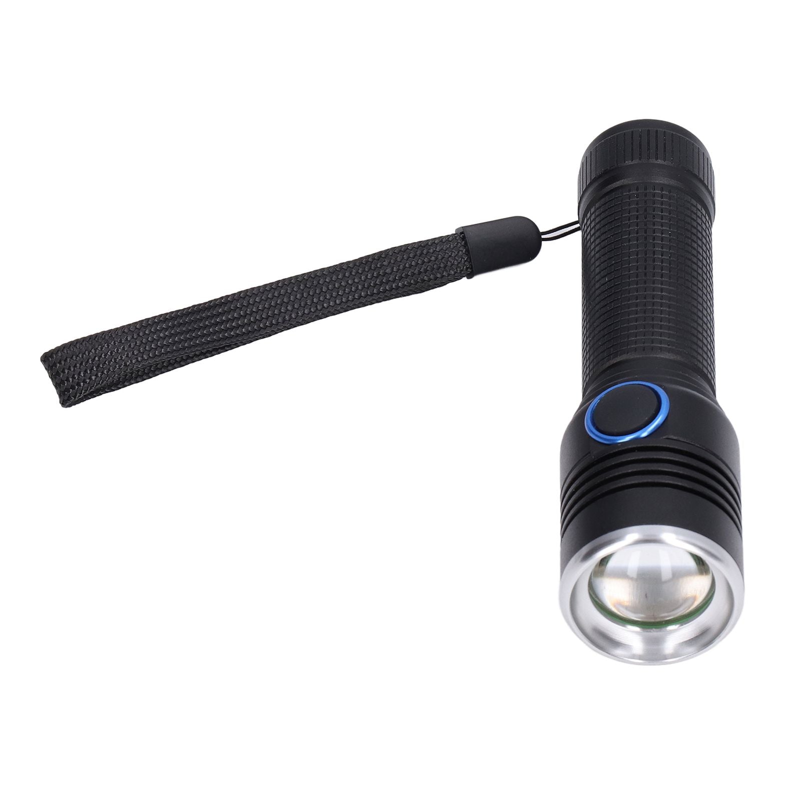 LED Flashlight Telescopic Zoom Protective Function Aluminum Alloy Barrel 2000LM Zoom FlashlightBlack