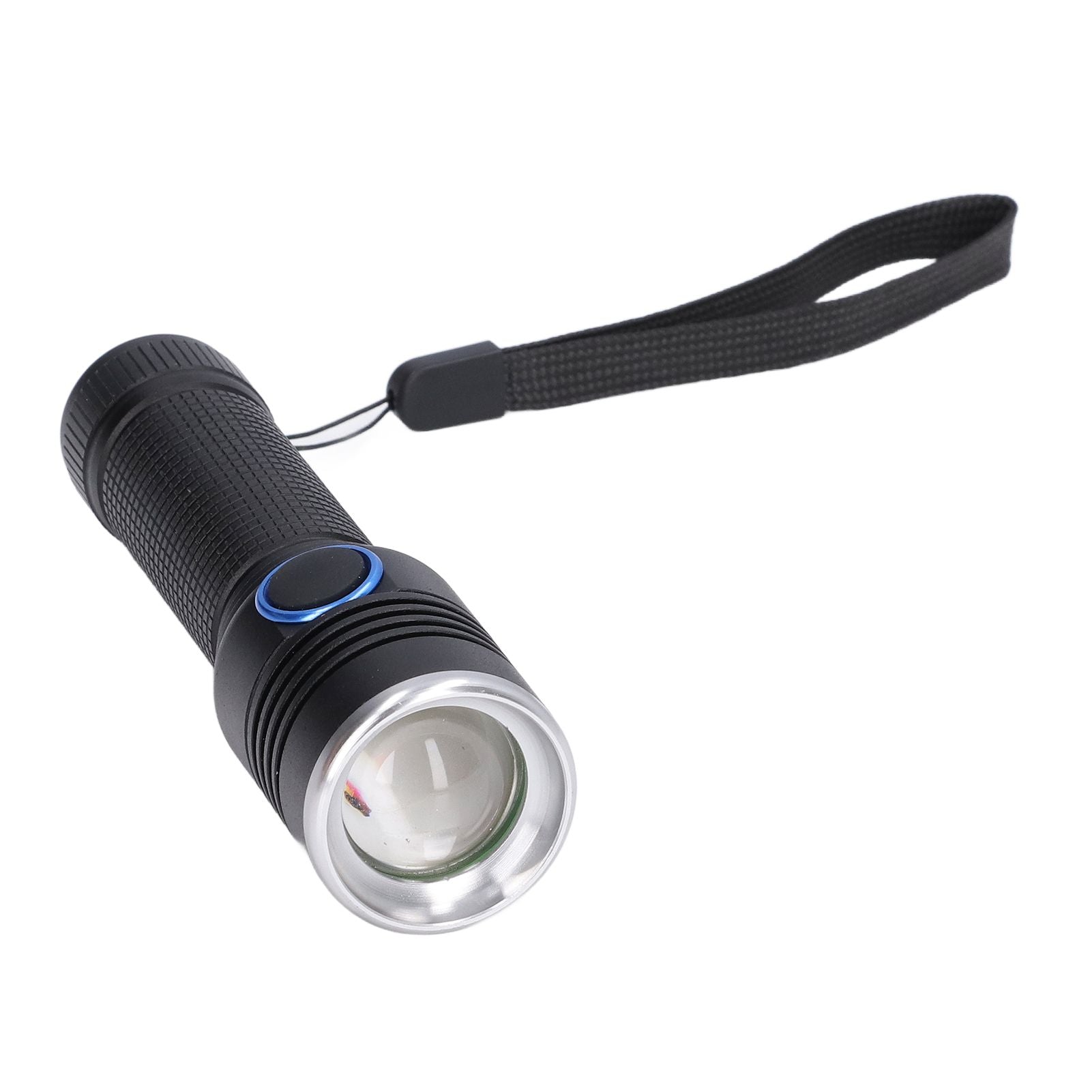 LED Flashlight Telescopic Zoom Protective Function Aluminum Alloy Barrel 2000LM Zoom FlashlightBlack