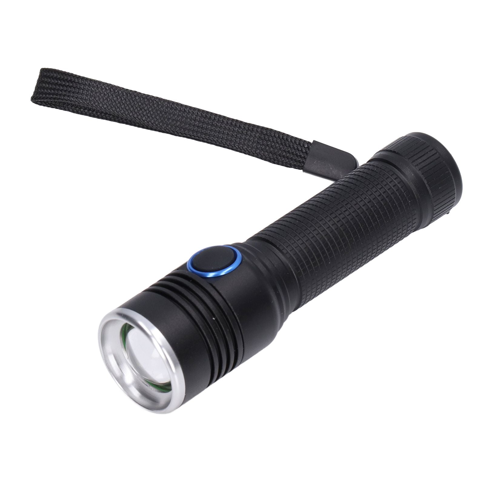 LED Flashlight Telescopic Zoom Protective Function Aluminum Alloy Barrel 2000LM Zoom FlashlightBlack