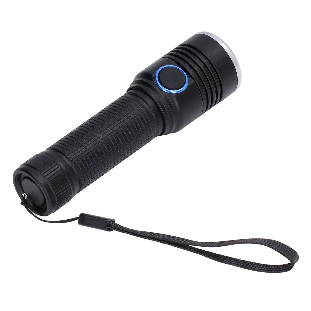 LED Flashlight Telescopic Zoom Protective Function Aluminum Alloy Barrel 2000LM Zoom FlashlightBlack