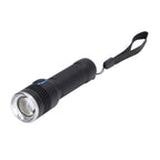 LED Flashlight Telescopic Zoom Protective Function Aluminum Alloy Barrel 2000LM Zoom FlashlightBlack