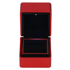 Velvet Ring Box LED Light Eco Friendly Safe Poisonless Elegant Design Romantic Ambience Engagement Ring BoxRed