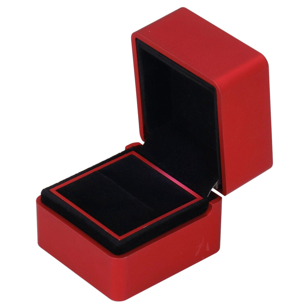 Velvet Ring Box LED Light Eco Friendly Safe Poisonless Elegant Design Romantic Ambience Engagement Ring BoxRed