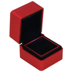 Velvet Ring Box LED Light Eco Friendly Safe Poisonless Elegant Design Romantic Ambience Engagement Ring BoxRed