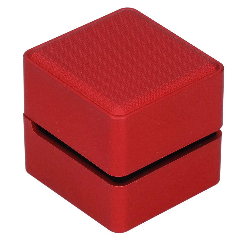Velvet Ring Box LED Light Eco Friendly Safe Poisonless Elegant Design Romantic Ambience Engagement Ring BoxRed