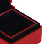Velvet Ring Box LED Light Eco Friendly Safe Poisonless Elegant Design Romantic Ambience Engagement Ring BoxRed