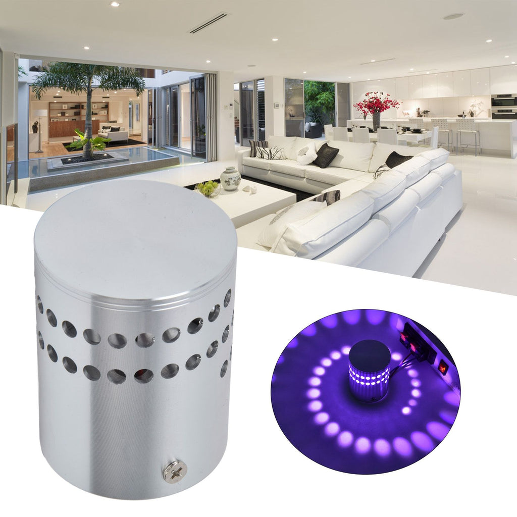 LED Aluminum Spiral Hole Wall Light Corrosion Resistance 3W Dimmable Spiral Lamp for Porch Living RoomPurple