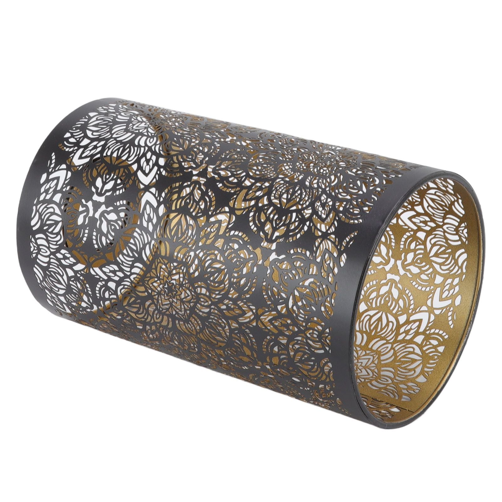 Lamp Shade Hollow Carving Metal Cylindrical Circular Pattern E27 E26 Detachable Decorative Nightstand Table Lamp Shade