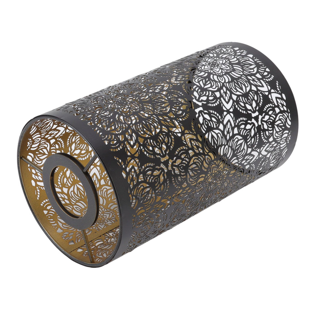Lamp Shade Hollow Carving Metal Cylindrical Circular Pattern E27 E26 Detachable Decorative Nightstand Table Lamp Shade