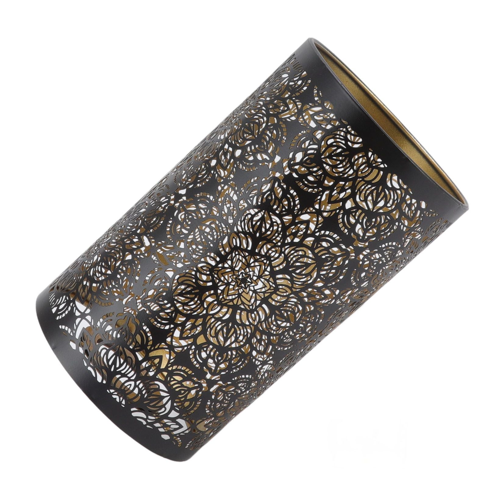 Lamp Shade Hollow Carving Metal Cylindrical Circular Pattern E27 E26 Detachable Decorative Nightstand Table Lamp Shade
