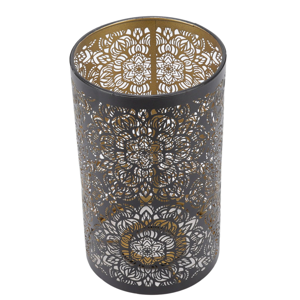 Lamp Shade Hollow Carving Metal Cylindrical Circular Pattern E27 E26 Detachable Decorative Nightstand Table Lamp Shade