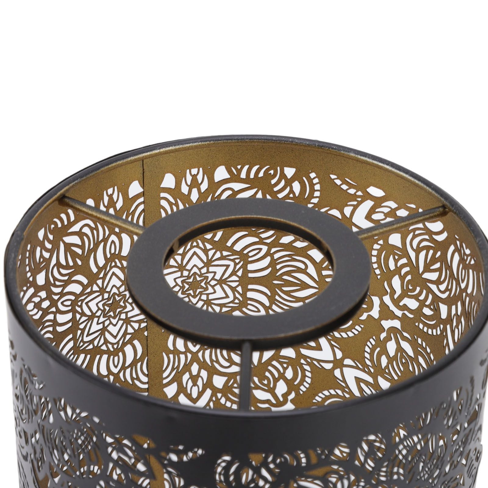 Lamp Shade Hollow Carving Metal Cylindrical Circular Pattern E27 E26 Detachable Decorative Nightstand Table Lamp Shade